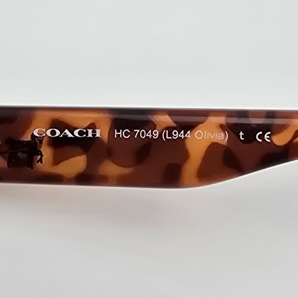 Coach HC7049 L944 Olivia Gold Tortoise Frame Brown Gradient Aviator Sunglasses - Picture 8 of 15